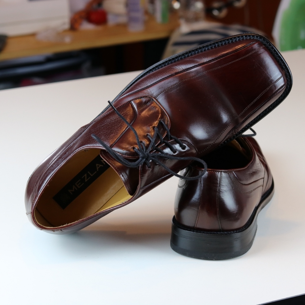 Mezlan Shoe Burgundy Deer Calf Lace Up